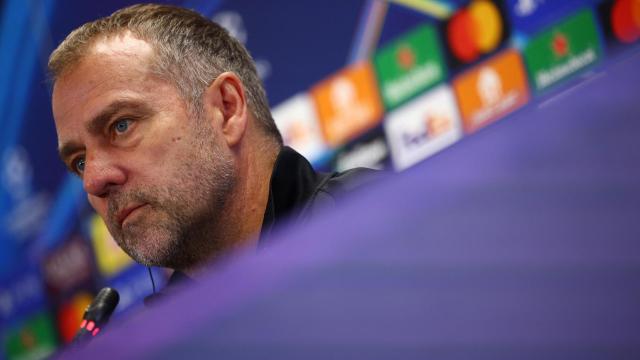 Hansi Flick, durante una rueda de prensa.