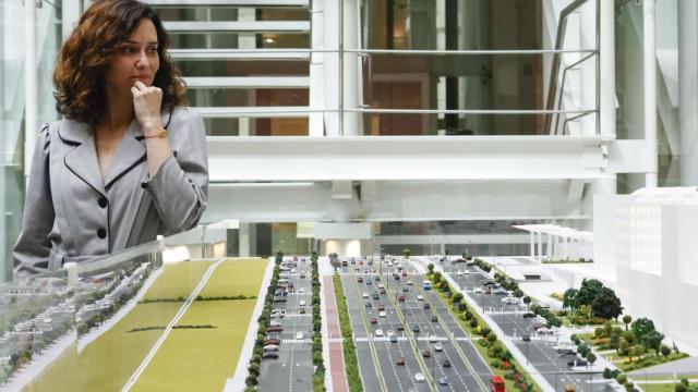 La presidenta de la Comunidad de Madrid, Isabel Díaz Ayuso, presenta el proyecto de la Ciudad de la Justicia de Madrid.