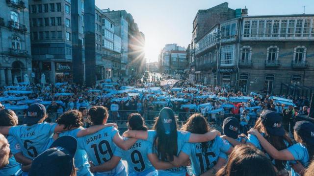 As Celtas, en la celebración de su ascenso a Segunda Federación