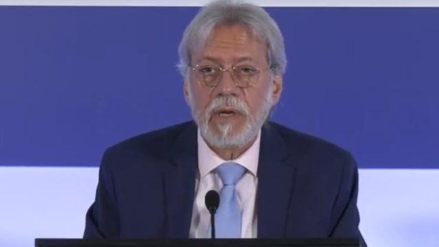 El presidente de OHLA, Luis Amodio, en la junta extraordinaria de accionistas