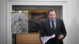 Montaje con Óscar Puente y el estado de la N-122