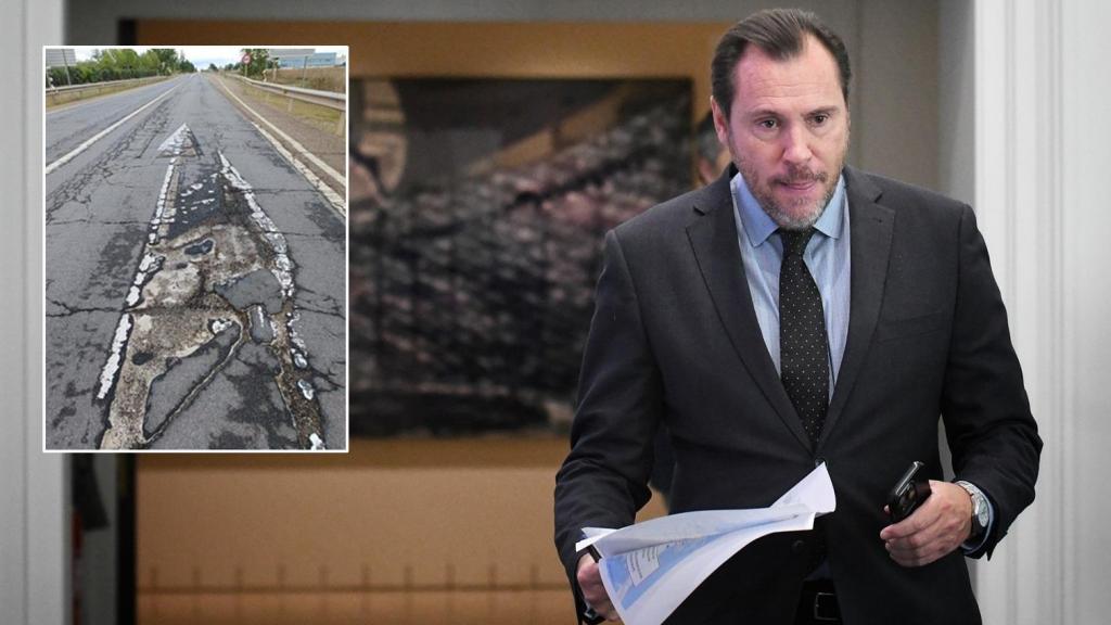 Montaje con Óscar Puente y el estado de la N-122