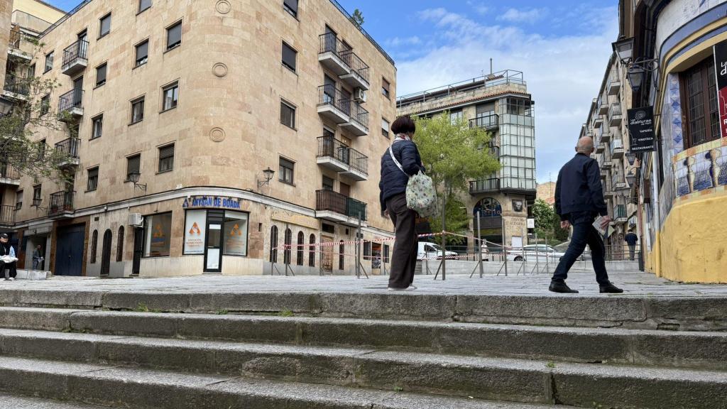 Inicio de las obras en las escaleras de 'La Riojana' de Gran Vía