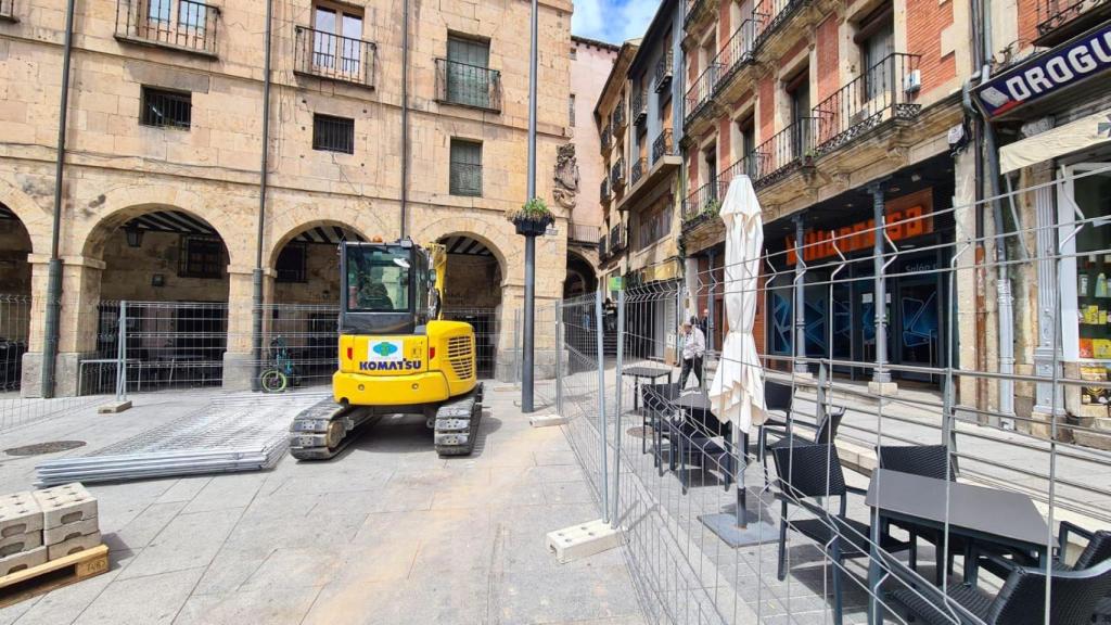Inicio de las obras en la Plaza Mayor