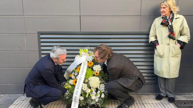 Azcón y Giménez Larraz, durante el homenaje de este martes.