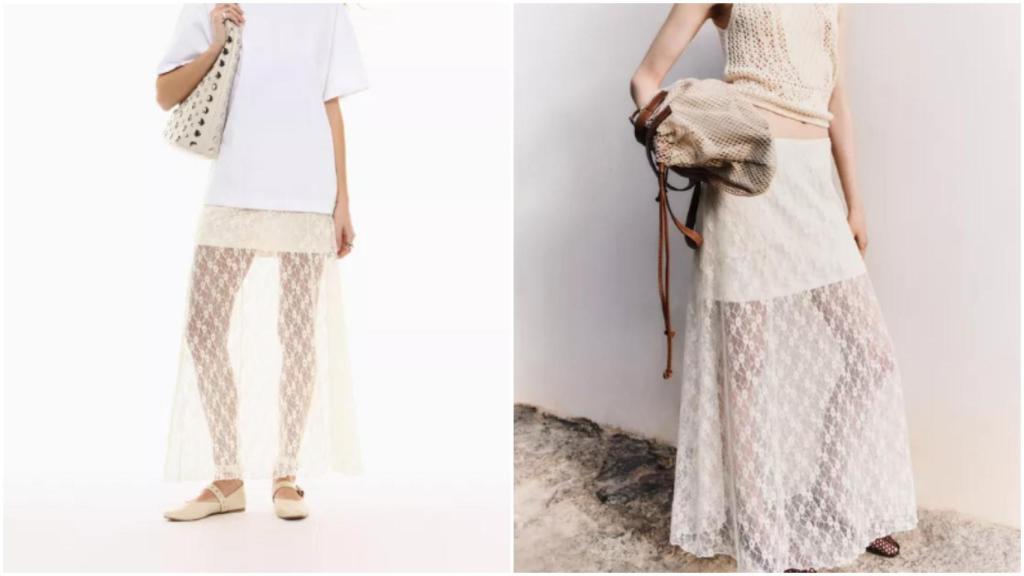 Falda de encaje de Lefties. Ref: 1072/310/712