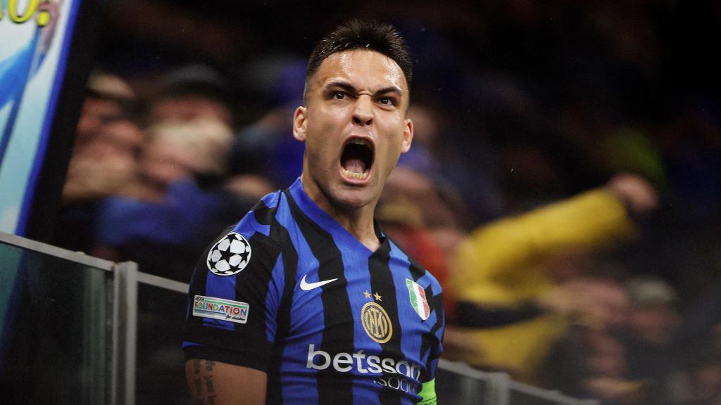 Lautaro Martínez celebra un gol con el Inter de Milán