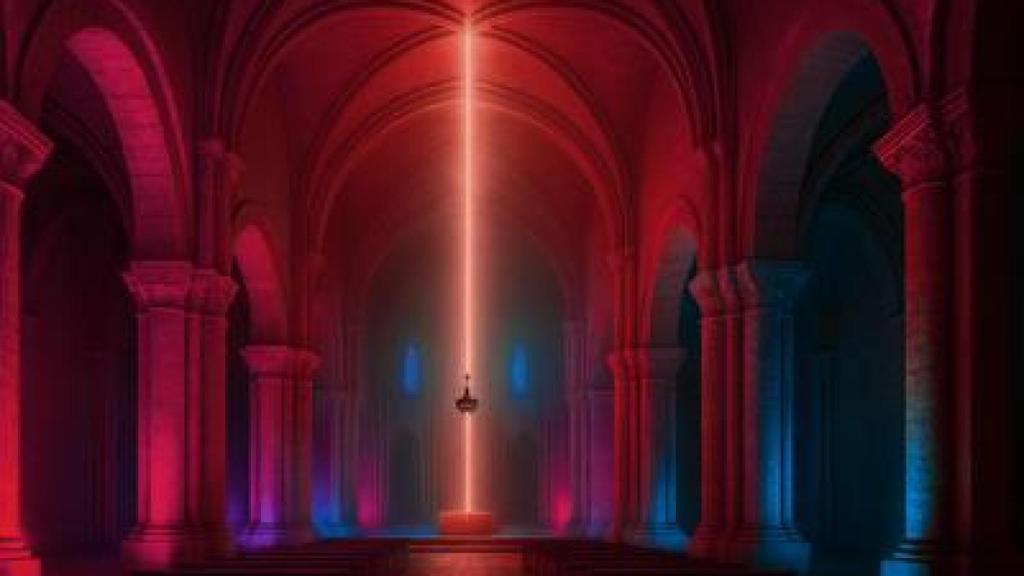 Recreación del Monasterio de Veruela durante el espectáculo de luz.