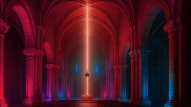 Recreación del Monasterio de Veruela durante el espectáculo de luz.