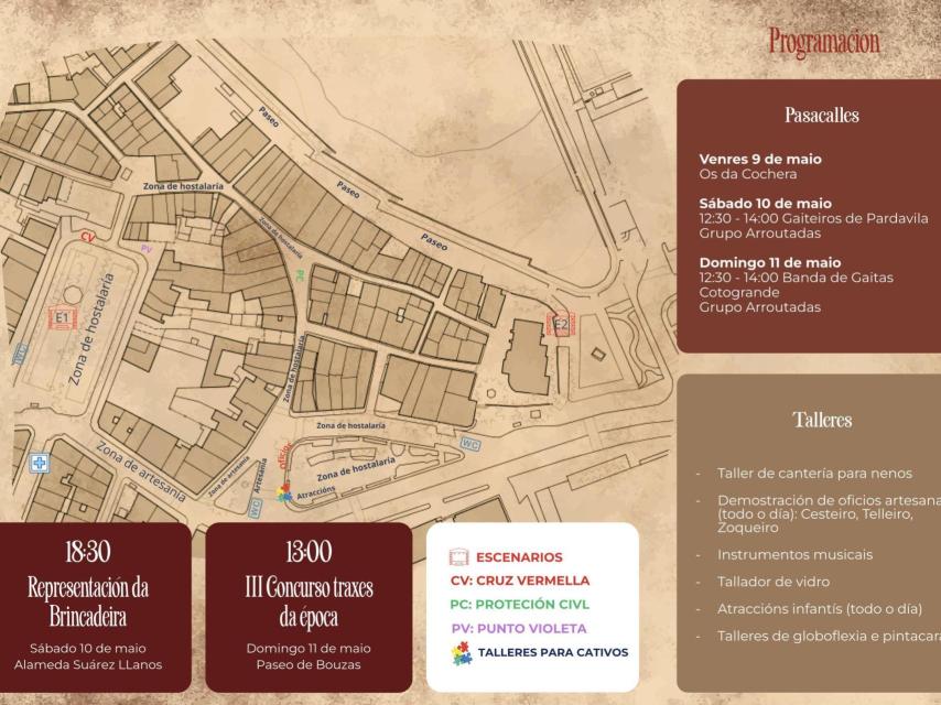 Mapa de la Brincadeira de Bouzas.