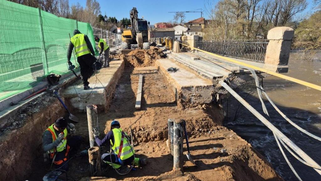 Obras en el puente de San Esteban de Gormaz