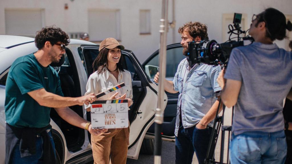 La actriz Esther Acebo en pleno rodaje.