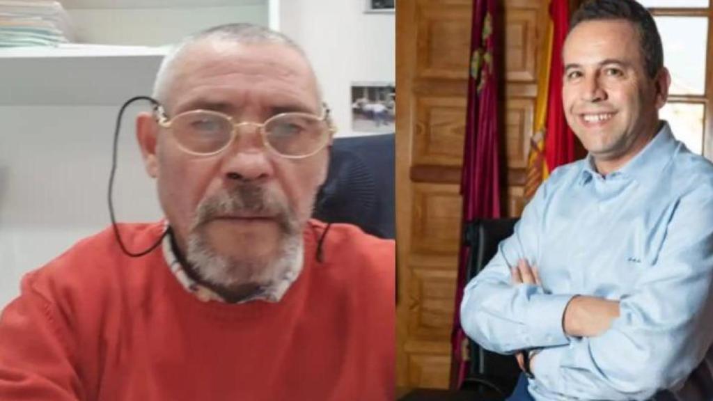 El funcionario Pedro Sánchez, junto al alcalde de Abanilla, José Antonio Blasco (PP).