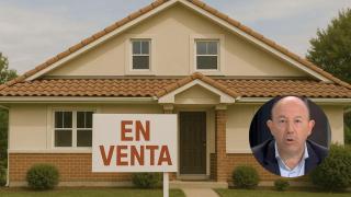 Montaje con vivienda en venta y Gonzalo Bernardos, economista.