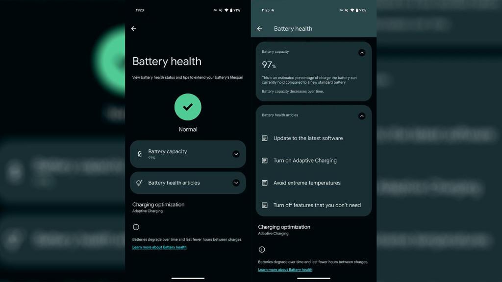Salud de la batería en Android 16