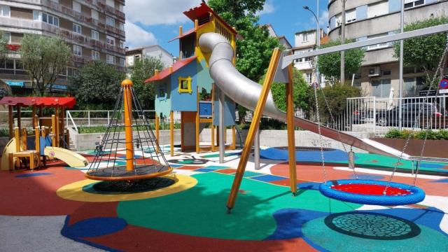 El parque de praza de Vigo, en Santiago.
