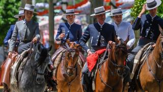Ambiente del martes en la Feria de Sevilla: los caballos estrenan el Real antes de la tempestad