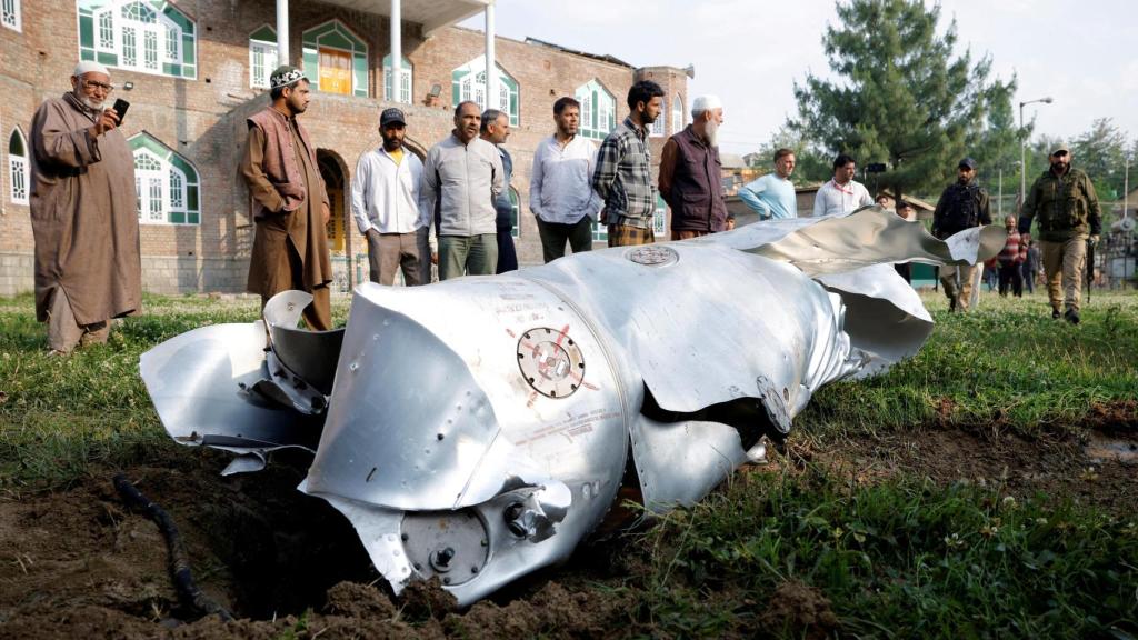 Los restos de un misil lanzado por India sobre Pakistán.