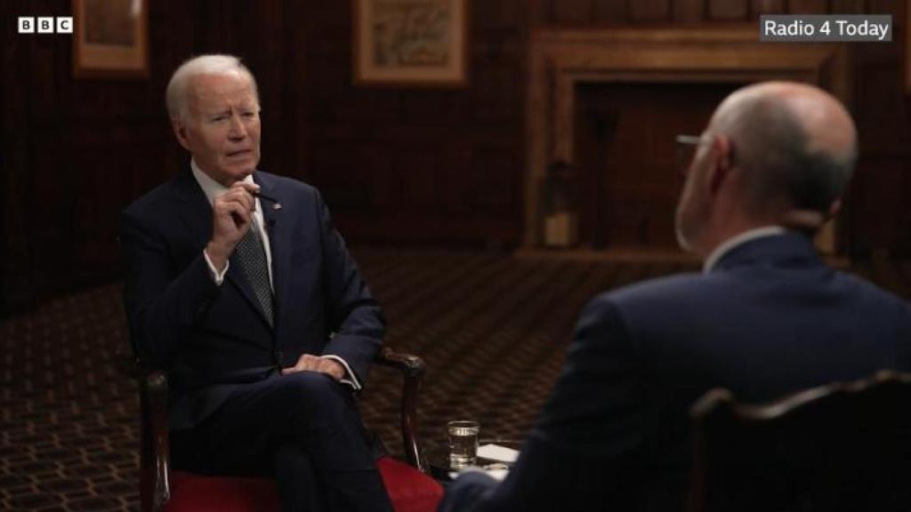 El expresidente de EEUU, Joe Biden, durante la entrevista concedida a la BBC.
