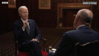 El expresidente de EEUU, Joe Biden, durante la entrevista concedida a la BBC.