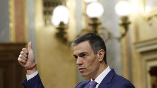 El presidente del Gobierno, Pedro Sánchez, este miércoles durante su comparecencia en el Congreso de los Diputados.