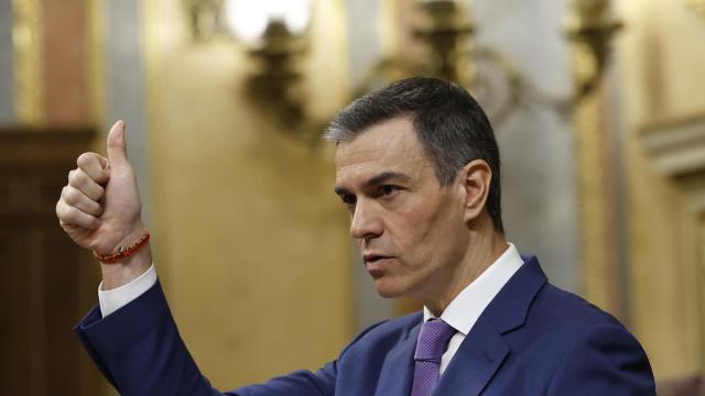 El presidente del Gobierno, Pedro Sánchez, este miércoles durante su comparecencia en el Congreso de los Diputados.
