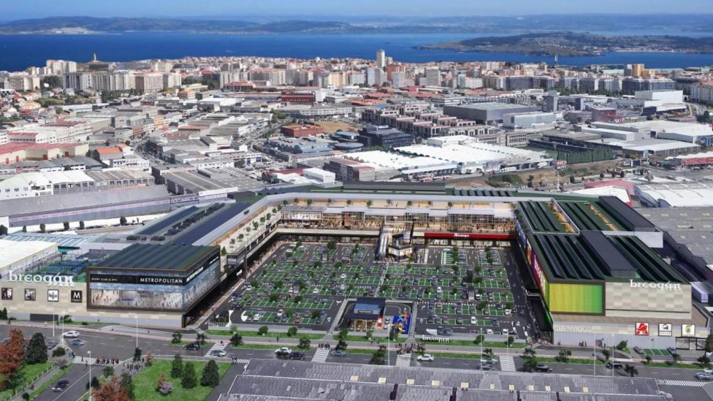 Panorámica virtual del conjunto del parque comercial Breogán Park de A Coruña.
