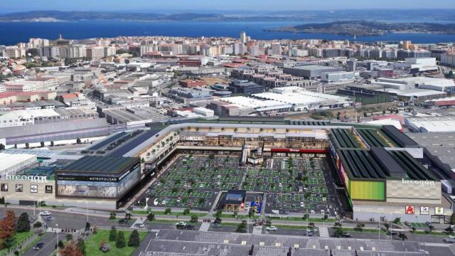 Panorámica virtual del conjunto del parque comercial Breogán Park de A Coruña.