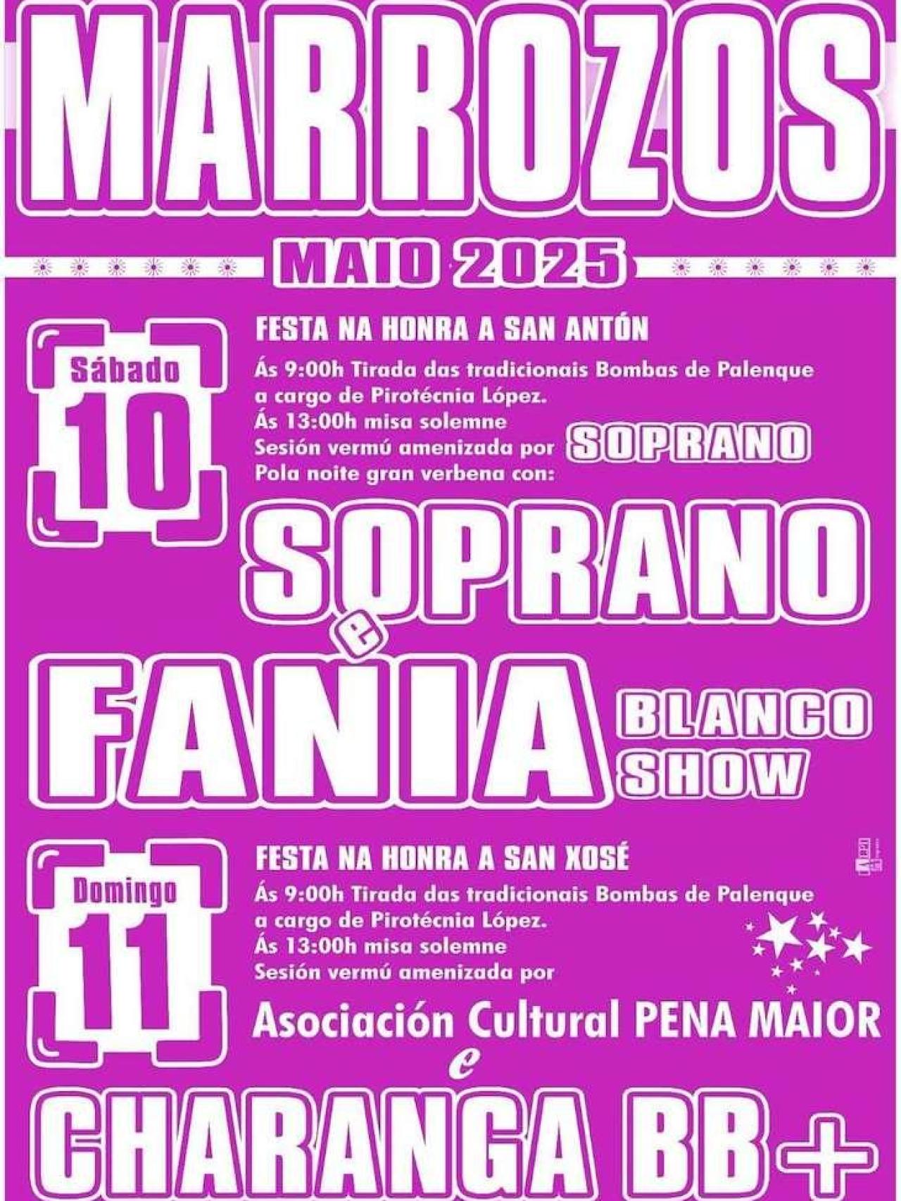 Cartel de las fiestas de Marrozos.