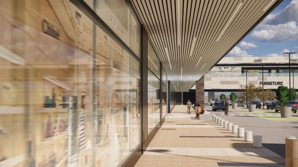 Recreación de un detalle del futuro parque comercial.