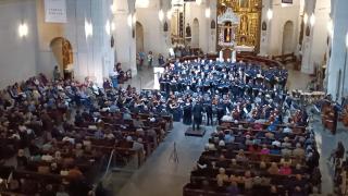 La orquesta sinfónica del Conservatorio de Música José Tomás en un concierto en la Concatedral de Alicante.