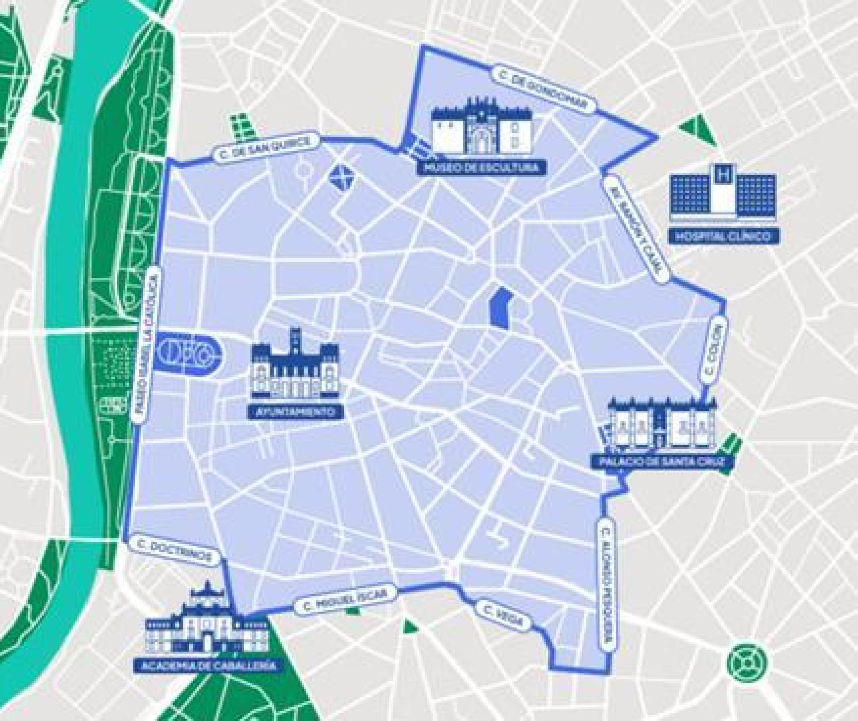 Imagen del perímetro de la ZBE de Valladolid