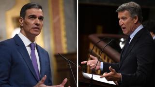 Montaje de Pedro Sánchez y Alberto Núñez Feijóo este miércoles en el Congreso de los Diputados.