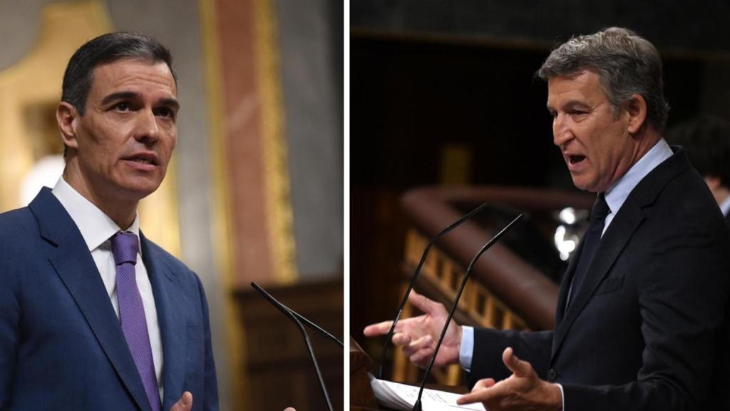 Montaje de Pedro Sánchez y Alberto Núñez Feijóo este miércoles en el Congreso de los Diputados.