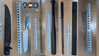 Las armas intervenidas a los dos jóvenes