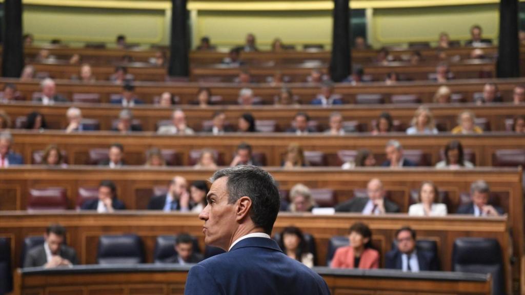 El presidente del Gobierno, Pedro Sánchez, en el Congreso de los Diputados.