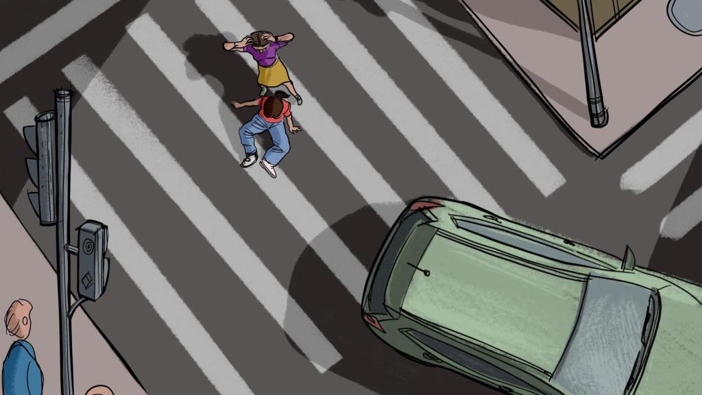 Ilustración del atropello.