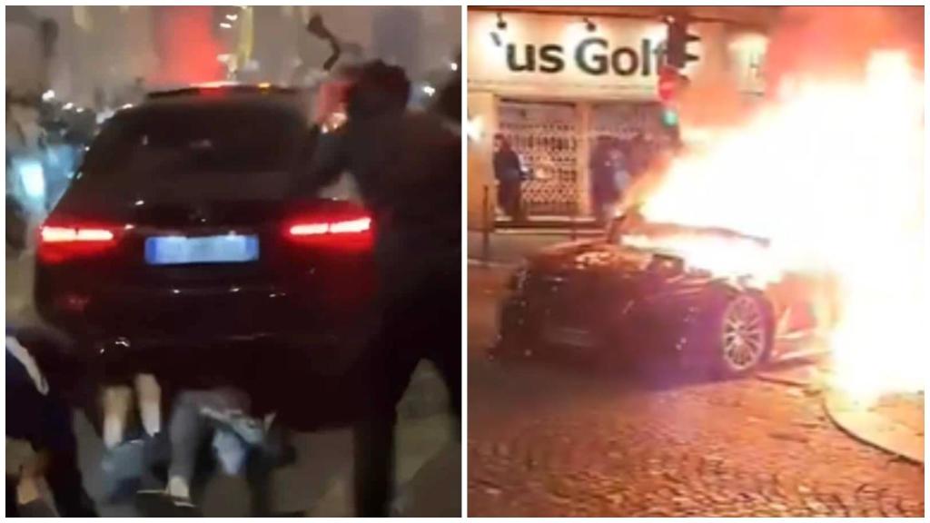 Un coche atropella a varias personas en los Campos Elíseos y lo hacen explotar