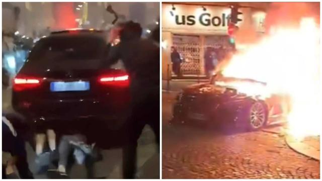 Un coche atropella a varias personas en los Campos Elíseos y lo hacen explotar