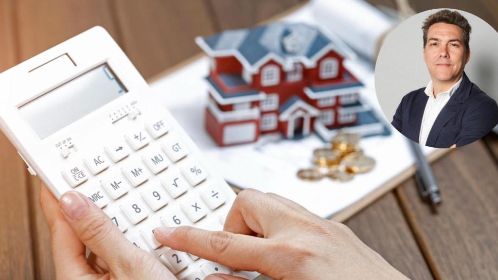 Montaje de Gustavo Martínez y el cálculo de una hipoteca.