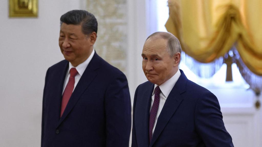 Xi Jinping y Vladímir Putin durante su encuentro en el Kremlin.