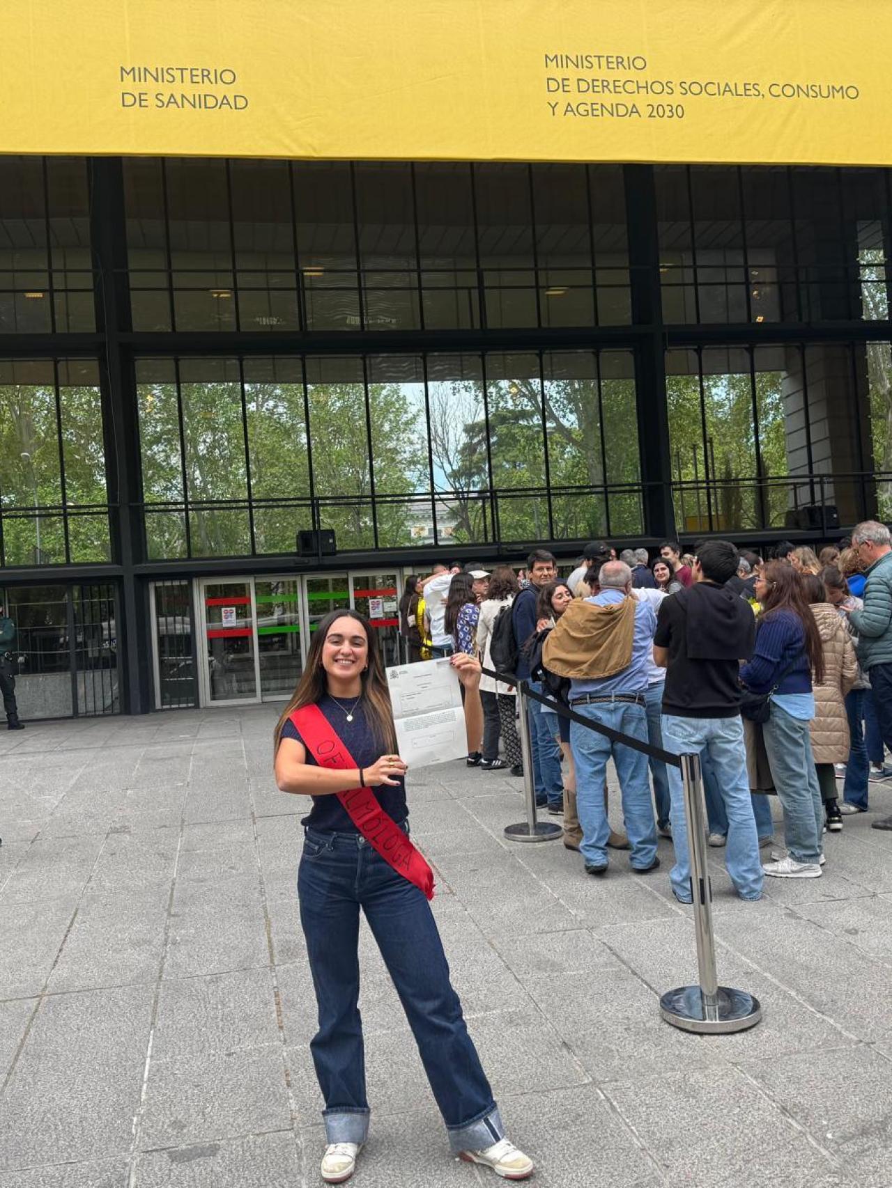 Mireia Miranda, tras elegir Oftalmología en el Ministerio de Sanidad.