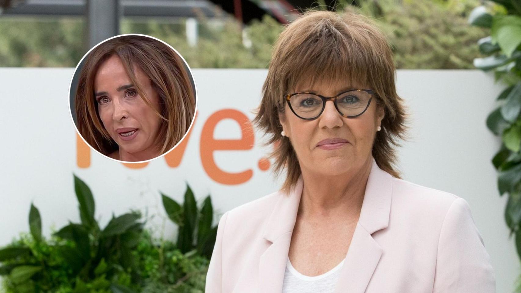 María Patiño en 'La familia de la tele' y María Escario en una imagen de archivo.