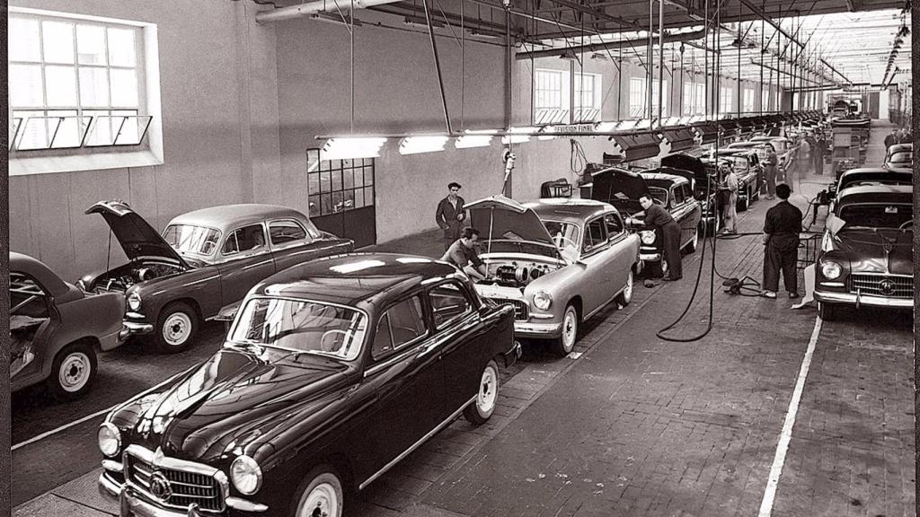 Línea de montaje de Seat en la década de 1950