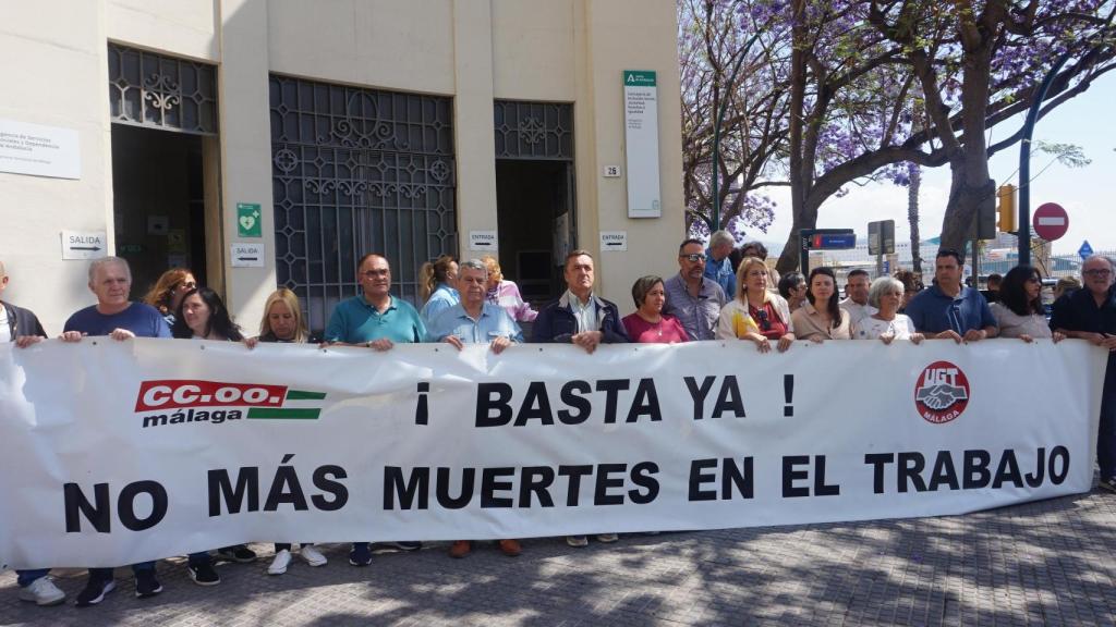 Una imagen de la concentración de esta mañana.