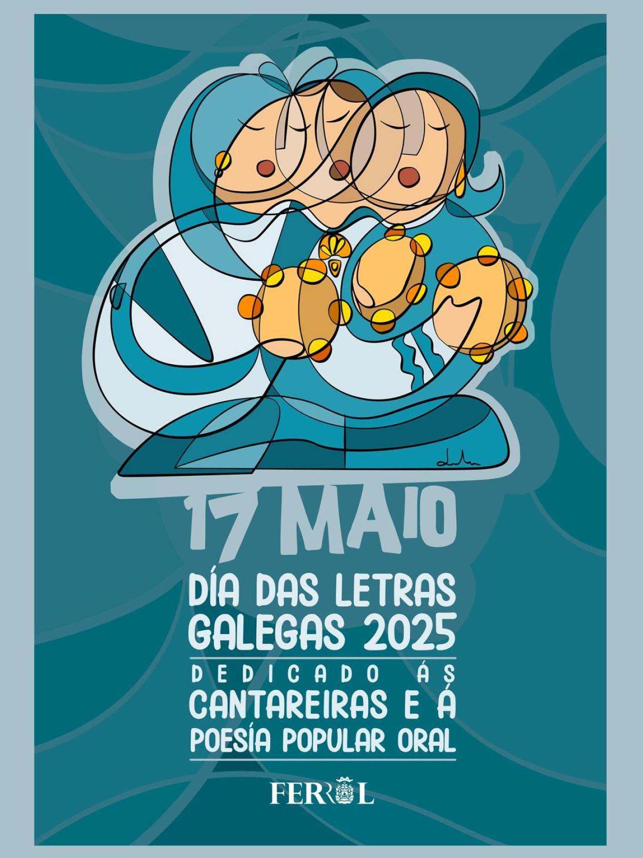 Cartel Letras Galegas 2025 de Ferrol.