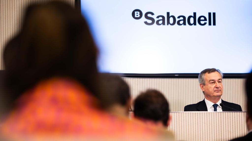 César González-Bueno, consejero delegado de Sabadell, durante la presentación de resultados del primer trimestre de 2025.