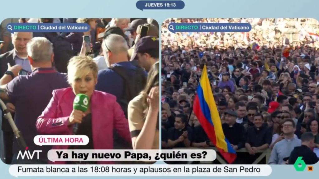 'Más Vale Tarde' informando en conexión en directo desde el Vaticano.