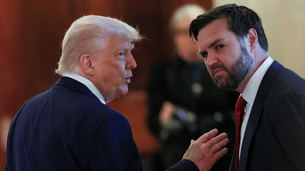 Donald Trump y JD Vance este jueves en la Casa Blanca.