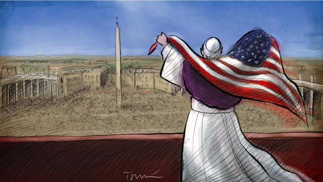 'We Have a Pope', ilustración de Tomás Serrano.